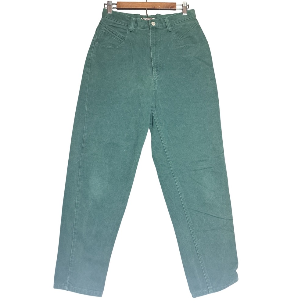 VTG Memphis Green Denim High Waisted Mom Jeans 11/12 Retro Boho Western Gorpcore